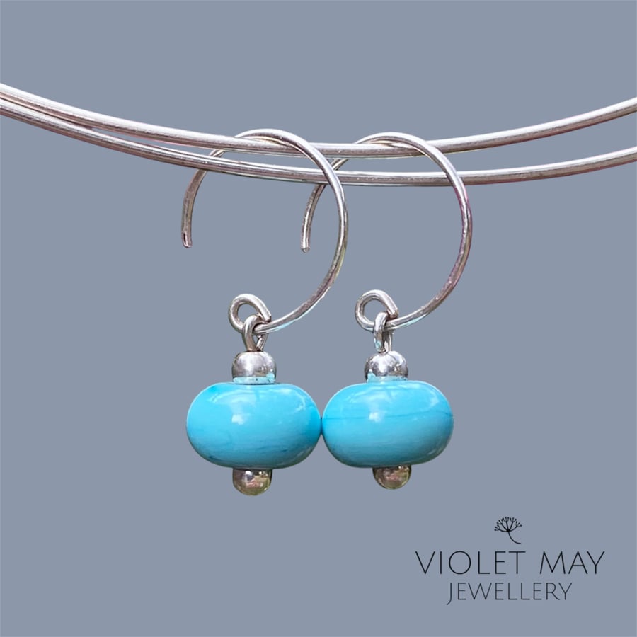 Turquoise Glass Earrings
