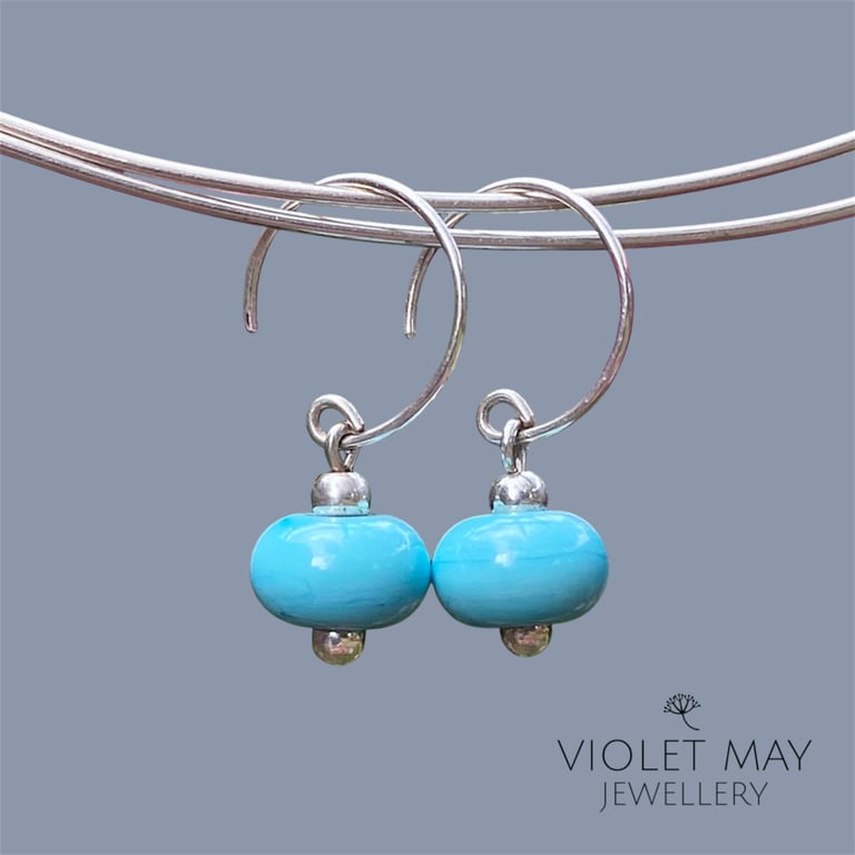 Turquoise Glass Earrings
