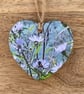 Hanging heart decoration - keepsake - letterbox gift -Wild daisies floral print. - Image 8