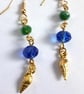Gold Plated Sea Shell & Crystal Earrings - Image 2
