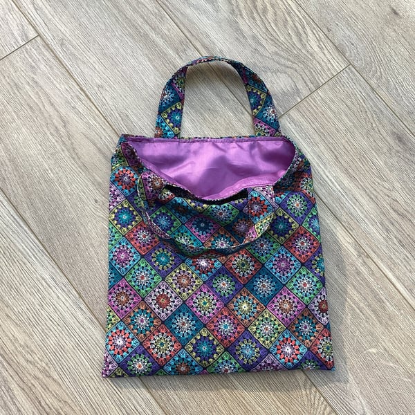 Tiny tote bag, mini fabric tote bag, small tote gift bag, small fabric gift bag