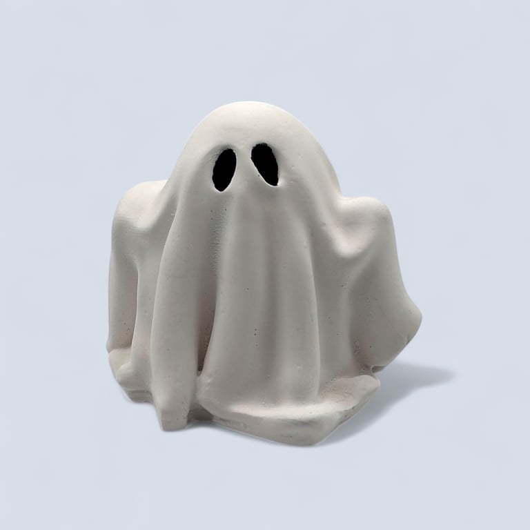 White Ghost Ornament - Spooky Halloween Decoration