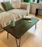 Handmade Rustic Solid Wood Coffee Table - Metal Hairpin Legs - Image 5