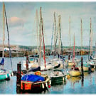 Picture Weymouth Harbour Boats Digital Art Print