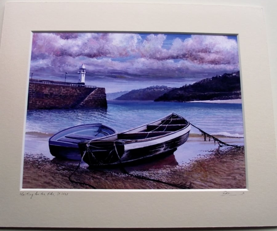  PRINT - 'Waiting For The Tide', St Ives