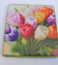Set of 2 Decoupaged Ceramic Tulip Coasters - Image 3