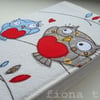 embroidered owls sketchbook A6