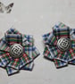 White Dress Stewart Handmade  Scottish Tartan Plaid Shoe Clips  - Image 6
