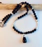 Blue Goldstone Necklace With Silver Stars - Handmade In Devon - Image 7