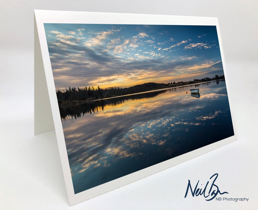 Loch Rusky Fishing Boat - Scotland Greeting Card by Neil Barr