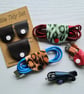 Set of 3 Handmade Faux Leather Cable Organisers Snap Fastener Cord Tidies - Image 2