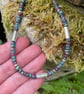 Ruby in apatite and handmade silver bead necklace, adjustable length  - Image 3