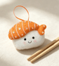 Cute Sushi Felt Ornament. Handmade Hanging Decoration - Salmon Nigiri Sushi Cha