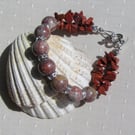 Picasso Jasper & Red Jasper Gemstone Beaded Bracelet "Goya"