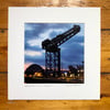 ‘Finnieston Crane,  Glasgow’ Signed square Mounted Print 30 x 30cm FREE DEL