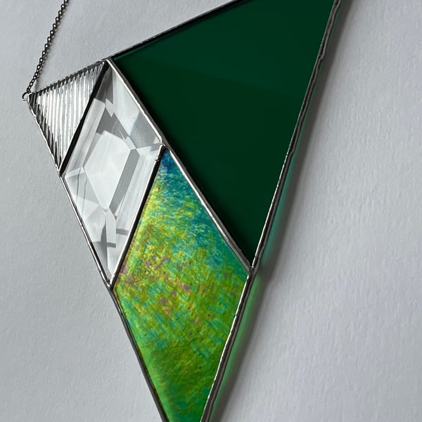Forest Bunting Stained Glass Suncatcher
