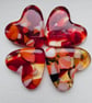 Fused Glass Pocket Heart - Deep red and coral - Image 4