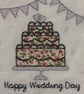 Embroidered Wedding Cake Card: Textile Congratulations Card - Image 8