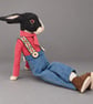One of a kind Needle felted Dutch Rabbit. 'Just Chilling' - Image 2