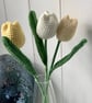 Pastel tulip bouquet, 3 crochet tulip mini bouquet, everlasting flowers - Image 7