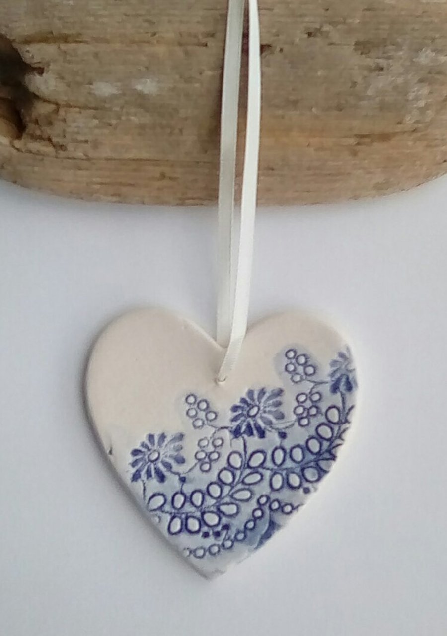 Ceramic heart hanging