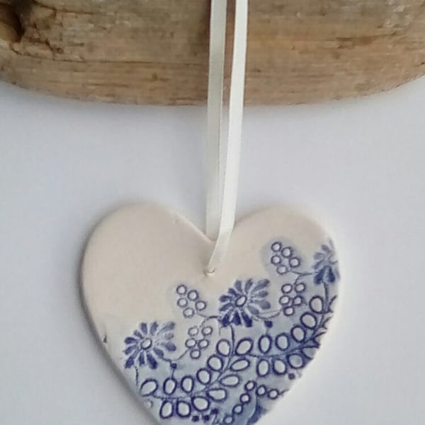 Ceramic heart hanging