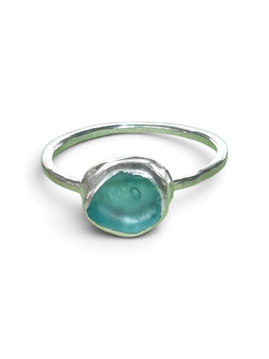 Sterling Silver Pembrokeshire Sea Glass Ring Size S  Gift Boxed