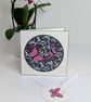 Handmade card with wooden butterfly  embellishments and matching gift tag  - Image 2