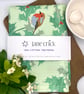 Vintage Christmas Robin with Holly and Polka Dots -  Cotton Tea Towel