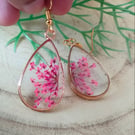 Natural Anne Lace flower earrings 