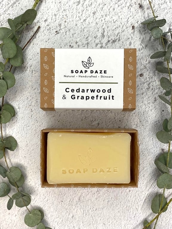Cedarwood & Grapefruit soap, vegan, handmade, natural, zero waste, bar soap. 