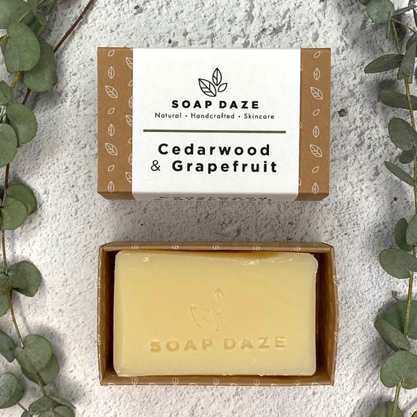 Cedarwood & Grapefruit soap, vegan, handmade, natural, zero waste, bar soap. 
