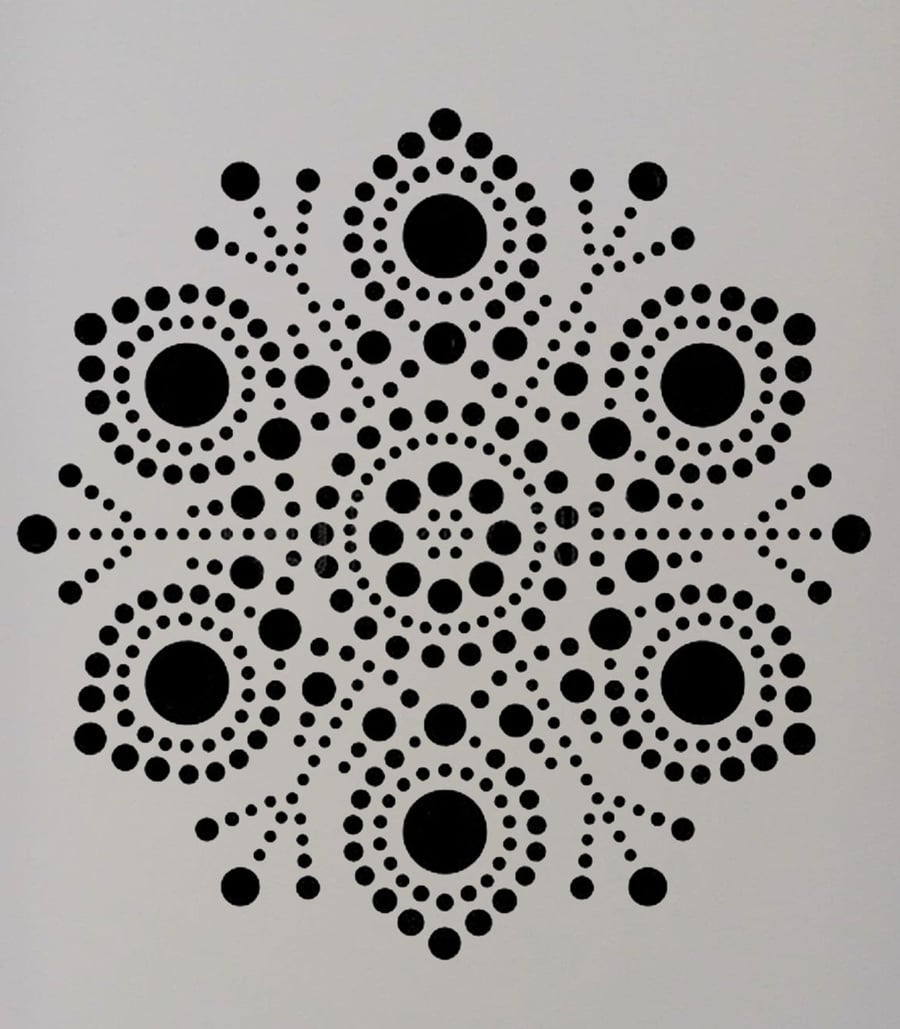 Peacock Dot Mandala stencil