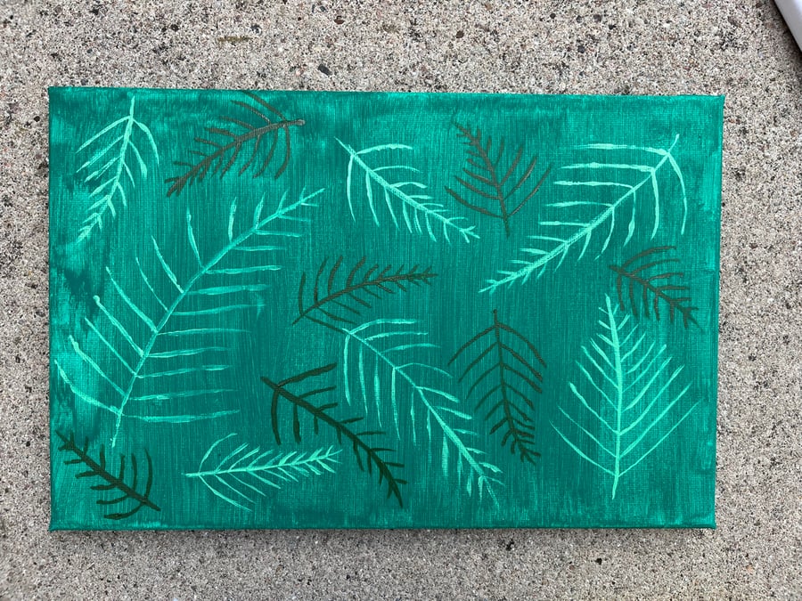 Canvas Leaf Painting