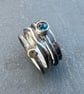 Blue Topaz Stack Ring, silver stack ring, oxidised stack ring, London blue Topaz - Image 2
