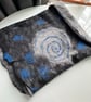 Blue Spiral Hand Felted Wool Cowl – One of a Kind Wearable Fibre Art