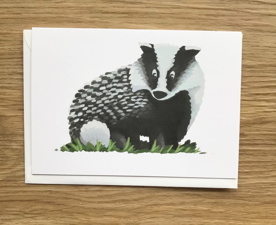 Badger Blank Greeting Card