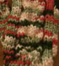 Hand Knitted Fingerless Gloves Greens Orange And Pinks (J90) - Image 2