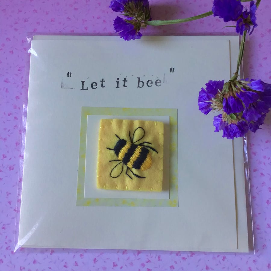 Felt Bee Brooch Greeting Card