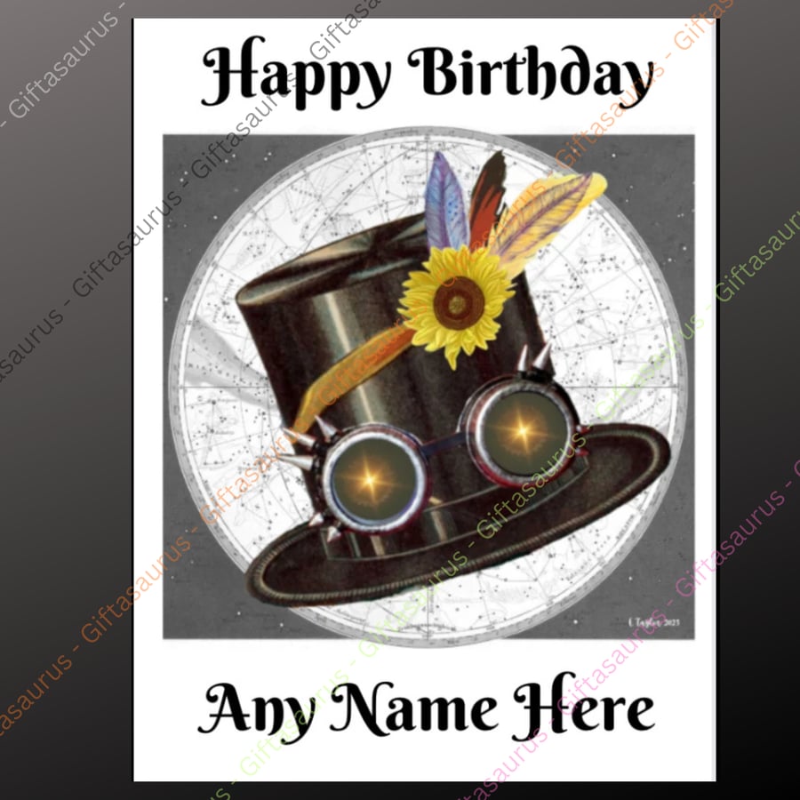 Personalised Birthday Card Plantable Seeded Wiccan Pagan Steampunk Gothic