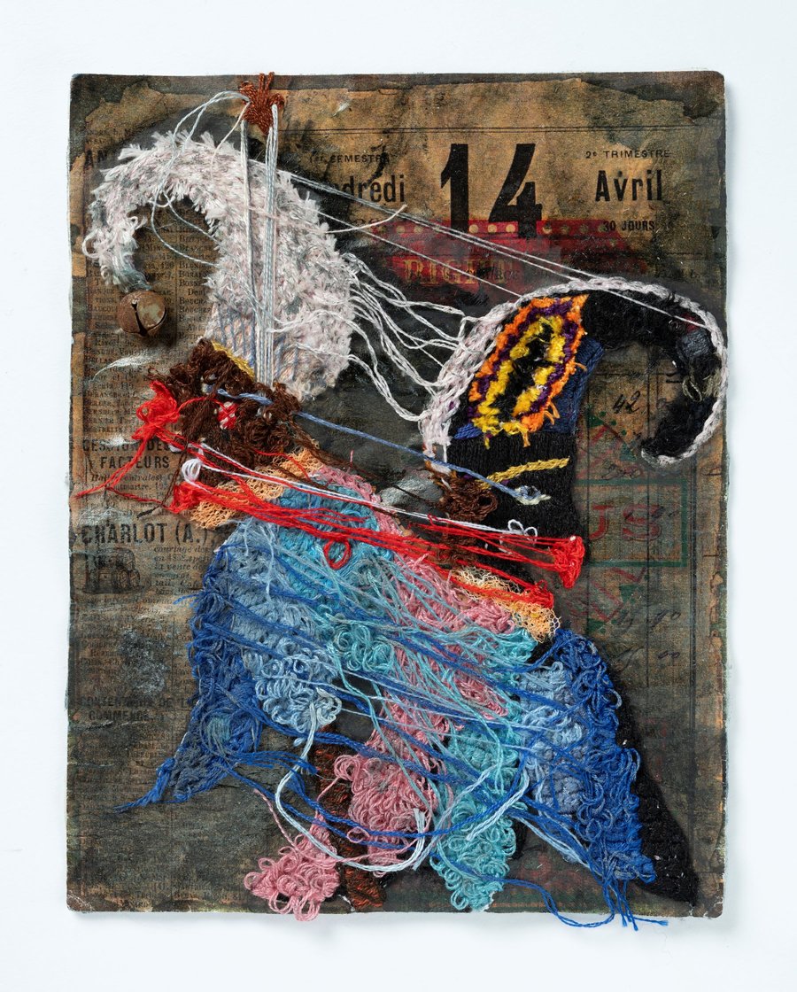 Ernest & The Runaway Shadow-Surreal Puppet Textile Art Print-Vintage Style 