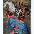 Ernest & The Runaway Shadow-Surreal Puppet Textile Art Print-Vintage Style 