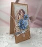 Handmade Birthday Card in Kraft Gift Box. Elegant card for Her.(204)