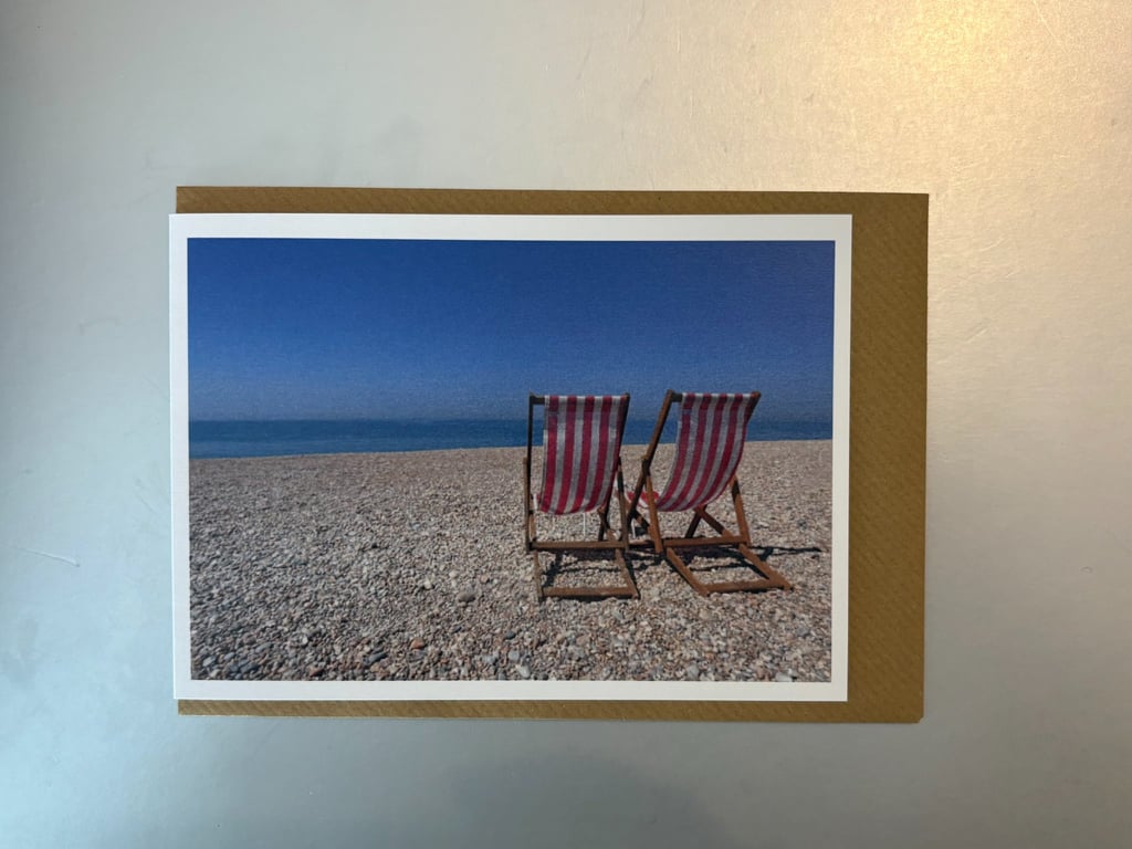 Deck Chairs A5 Greeting Card