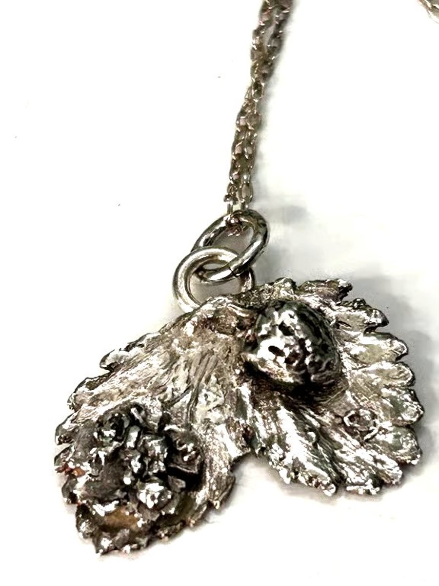 Image of Wild Strawberry  - fine silver clay pendant necklace