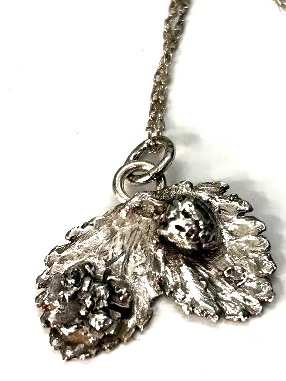 Wild Strawberry  - fine silver clay pendant necklace