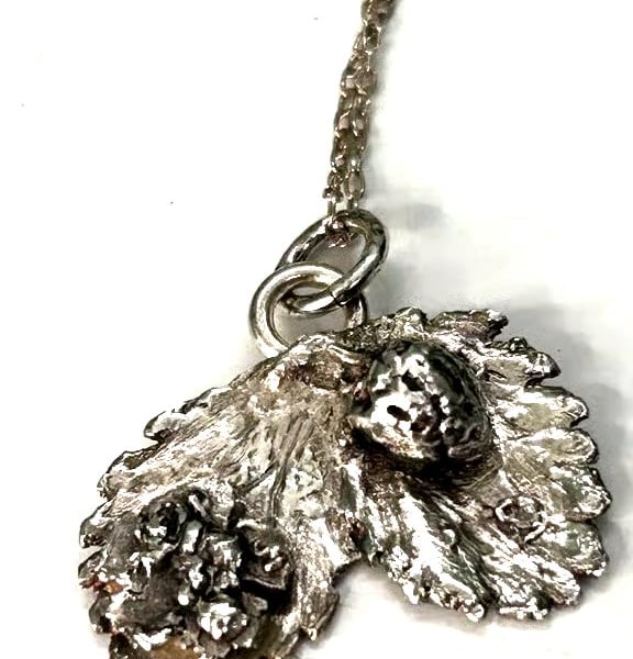 Wild Strawberry  - fine silver clay pendant necklace