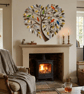 Heart Shaped Tree of Life Metal Wall Art, 60cm Bird Flower Sculpture Decor - Image 3