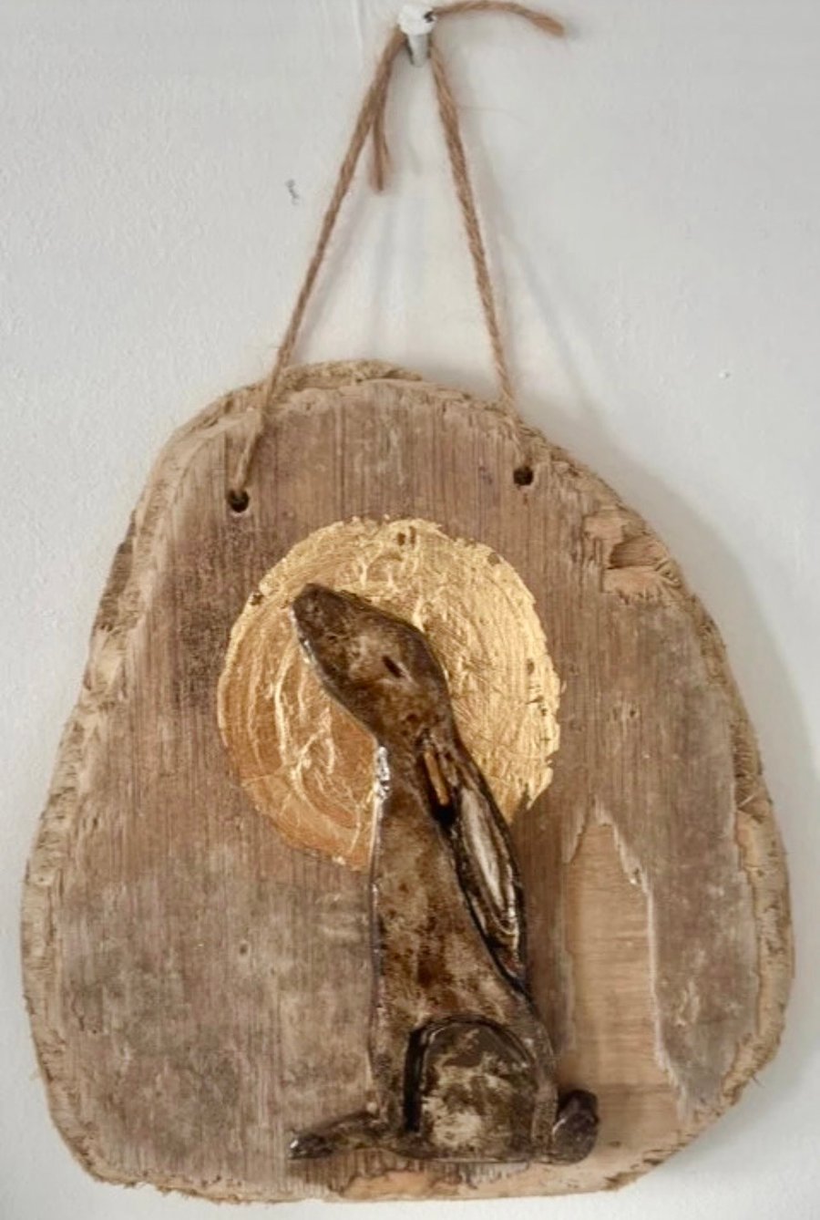 Image of Handmade Hare wall hanging 