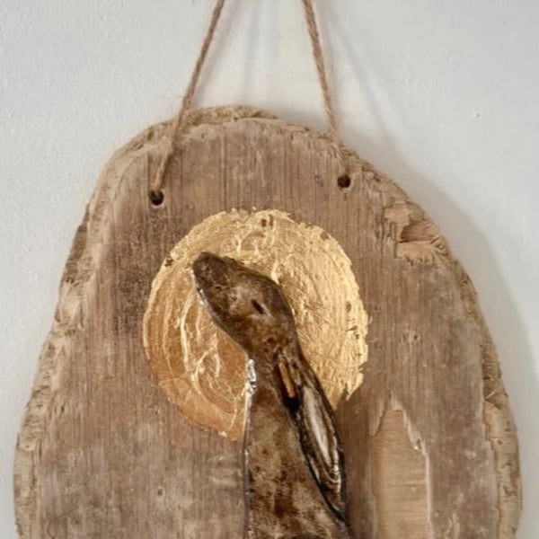 Handmade Hare wall hanging 